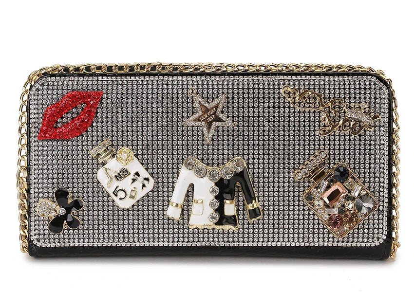 Diamond Accent Long Clutch Wallet
