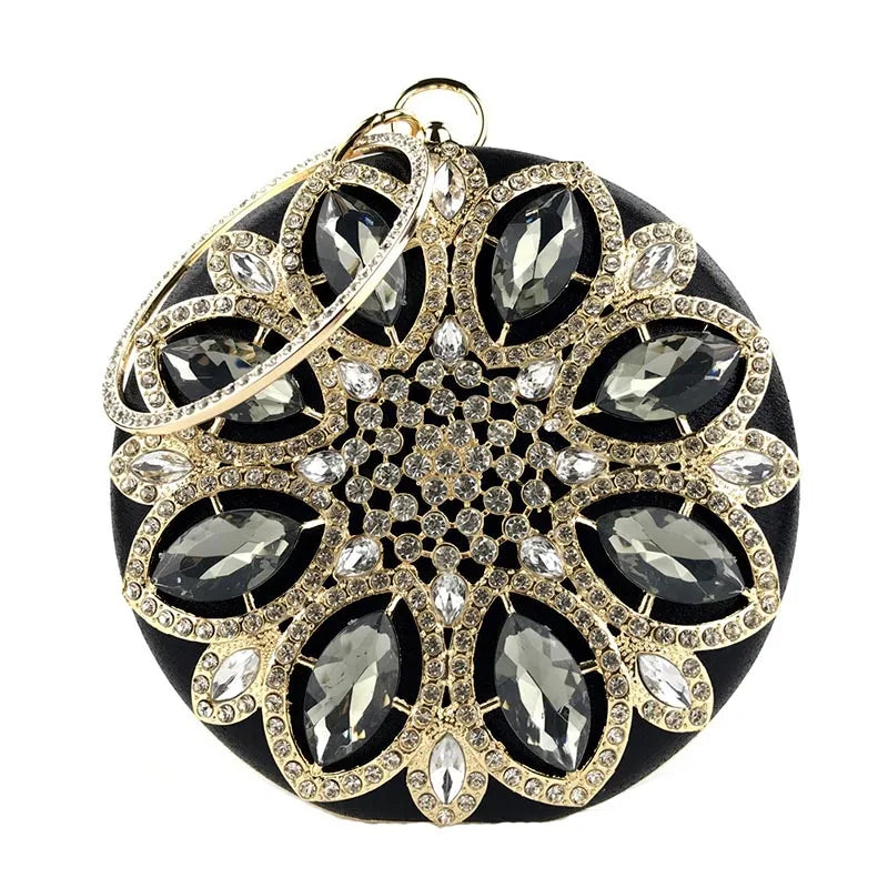 Crystal Round Evening Clutch Bag