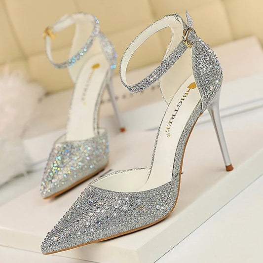 Shiny Rhinestone 10cm Stiletto Heels