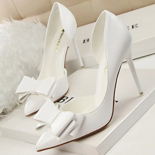Bow Knot Pointed Toe Stiletto Pumps