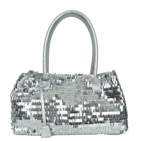 Sequined Underarm Evening Tote - Large Capacity