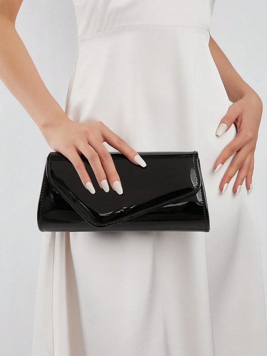 Textured Solid Color Crossbody Clutch Bag