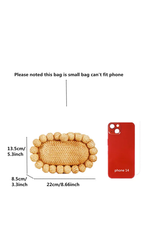 Luxury Rattan Egg Box Clutch Bag