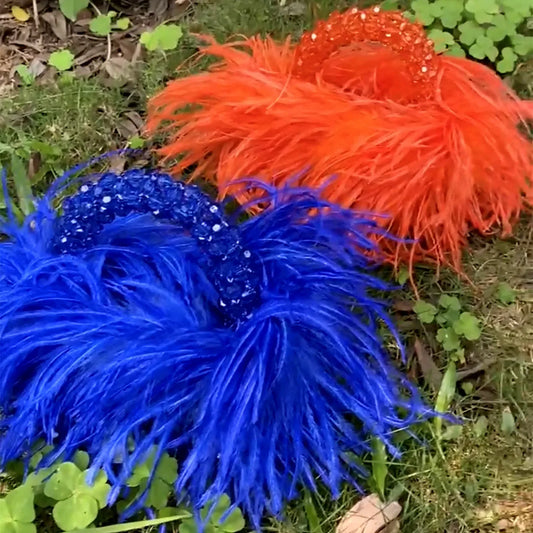 Pearl Bead Feather Box Bag - Handmade Party Piece