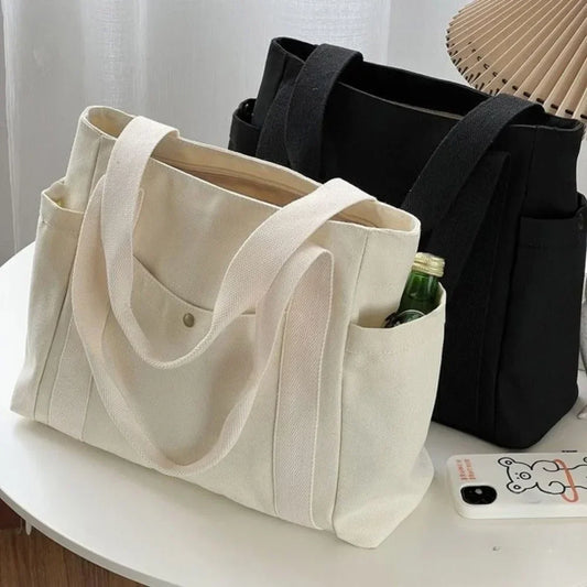 Canvas Commuter Tote Bag - College Book Carry