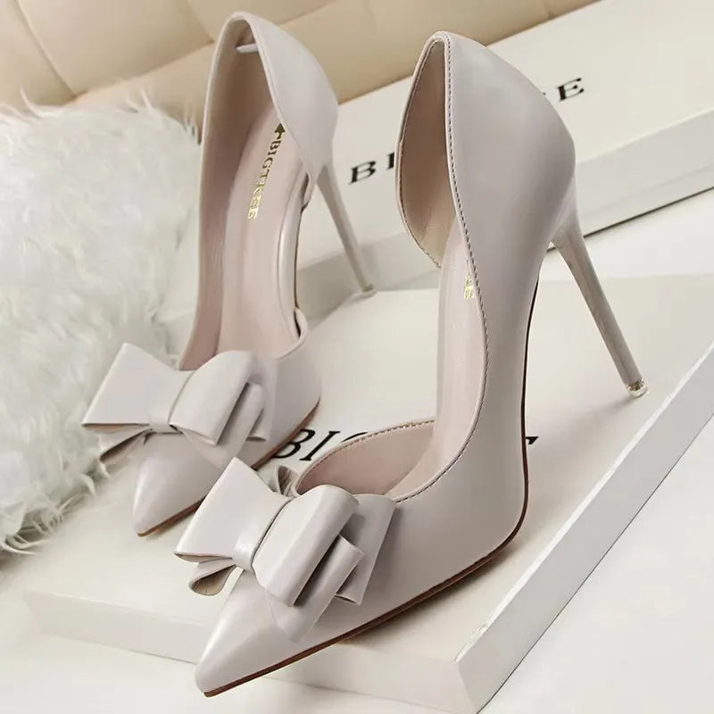 Bow Knot Pointed Toe Stiletto Pumps