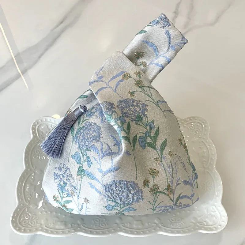 Chinese Embroidered Clutch Bag - Retro Square Silhouette