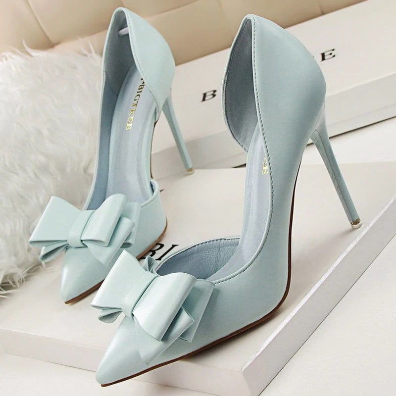 Bow Knot Pointed Toe Stiletto Pumps
