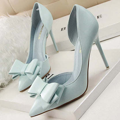 Bow Knot Pointed Toe Stiletto Pumps