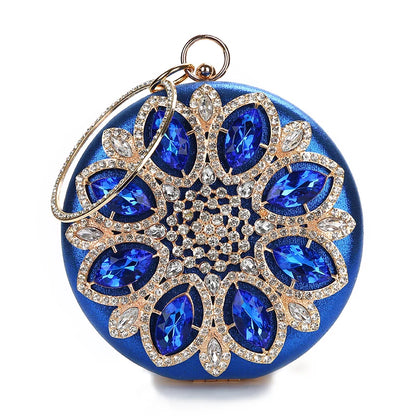 Crystal Round Evening Clutch Bag