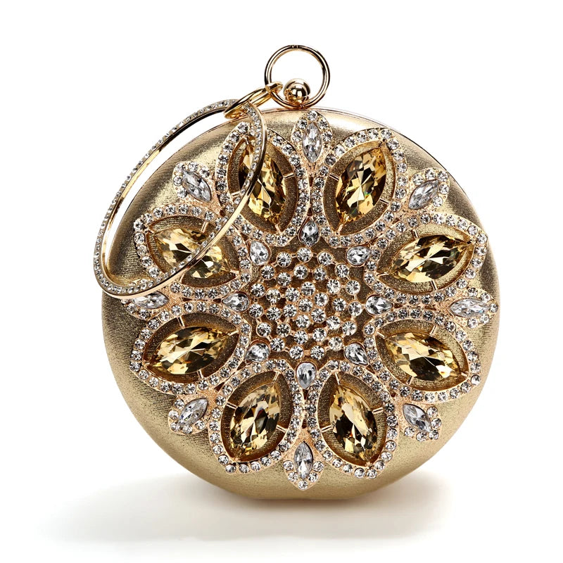 Crystal Round Evening Clutch Bag