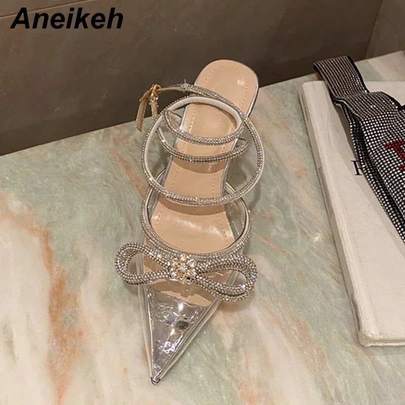 Crystal Butterfly Knot Pointed Toe Pumps