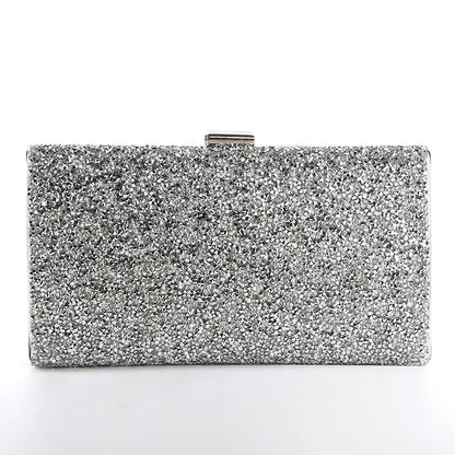 Diamond Sequin Two-Chain Evening Clutch