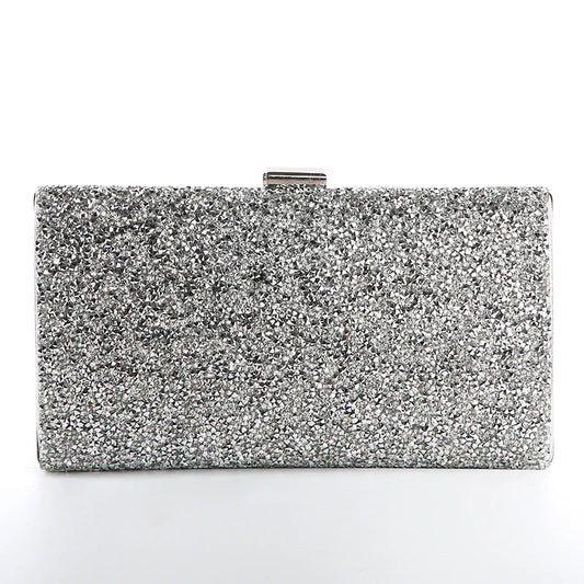Diamond Sequin Two-Chain Evening Clutch