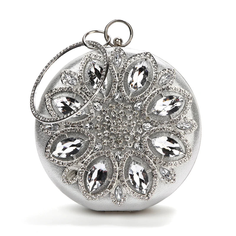 Crystal Round Evening Clutch Bag
