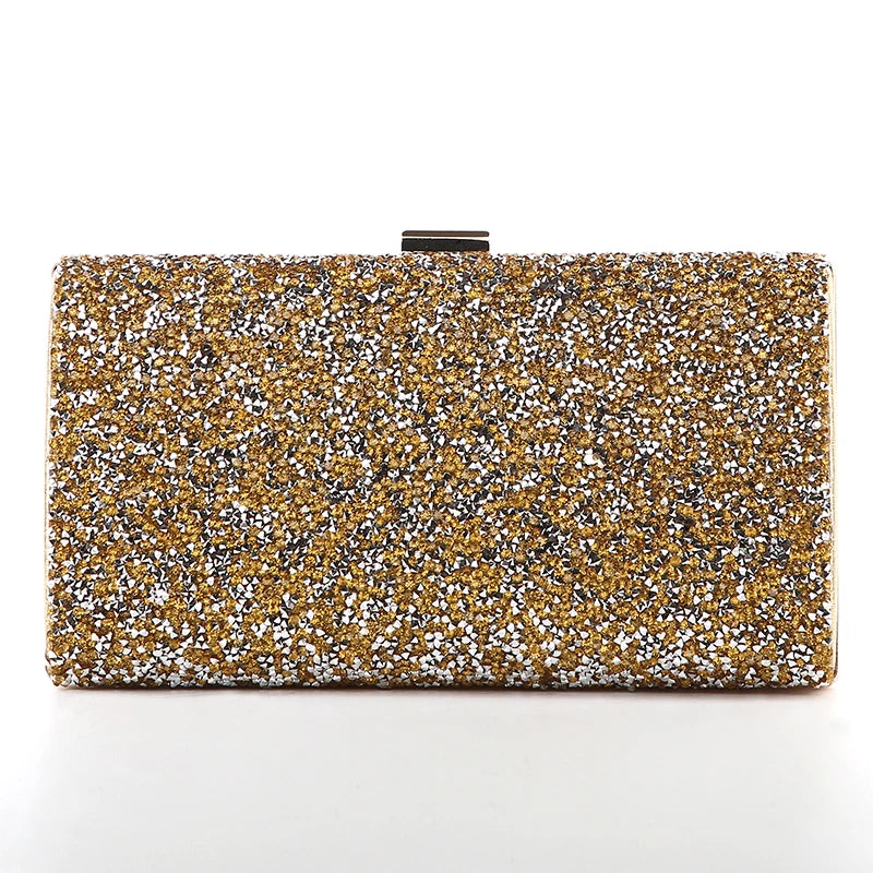 Diamond Sequin Two-Chain Evening Clutch