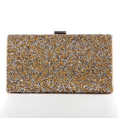 Diamond Sequin Two-Chain Evening Clutch