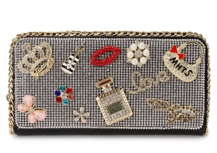 Diamond Accent Long Clutch Wallet