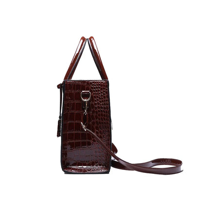 Alligator Patent Crossbody Tote Bag - Retro Finish