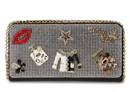 Diamond Accent Long Clutch Wallet