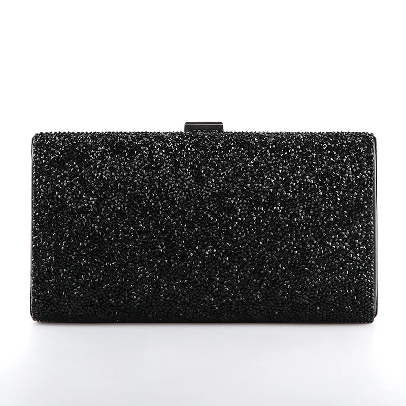 Diamond Sequin Two-Chain Evening Clutch