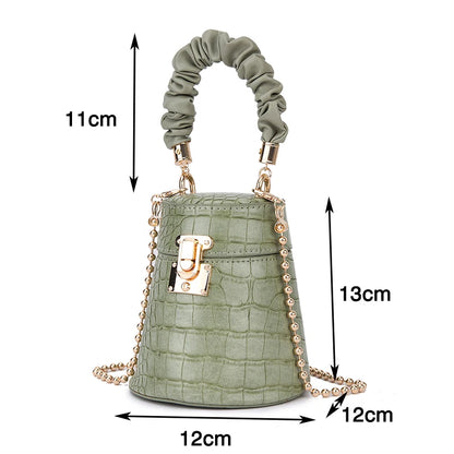 Crocodile Pattern Bucket Crossbody Bag - Mini Style