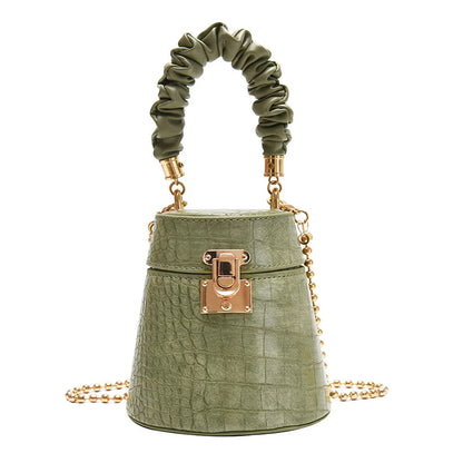 Crocodile Pattern Bucket Crossbody Bag - Mini Style