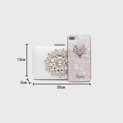 White Crystal Bridal Crossbody Clutch - Wedding Ready