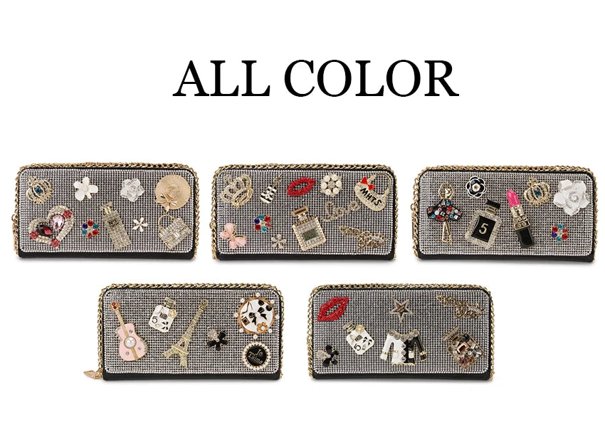 Diamond Accent Long Clutch Wallet