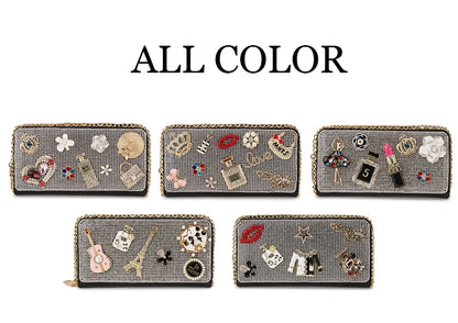 Diamond Accent Long Clutch Wallet