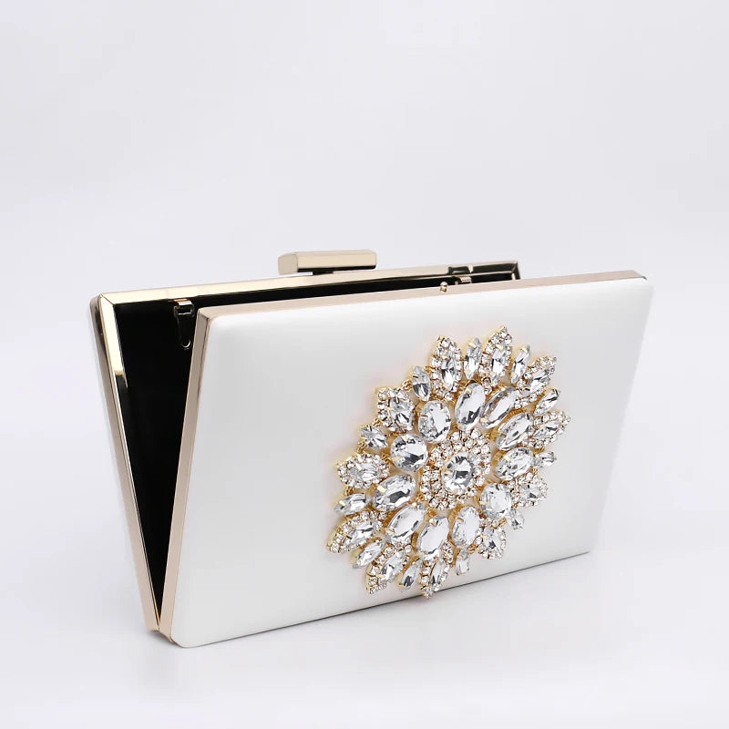 White Crystal Bridal Crossbody Clutch - Wedding Ready