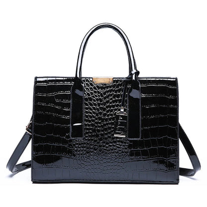 Alligator Patent Crossbody Tote Bag - Retro Finish
