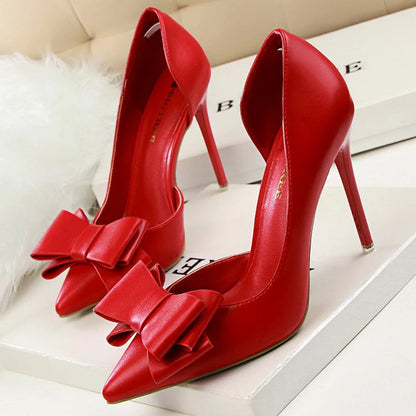 Bow Knot Pointed Toe Stiletto Pumps