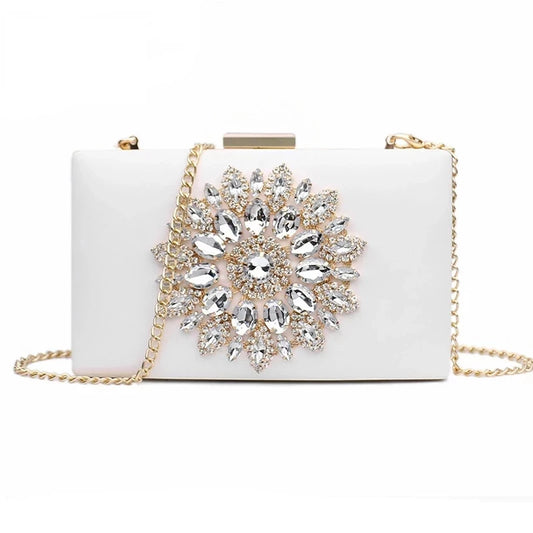 White Crystal Bridal Crossbody Clutch - Wedding Ready