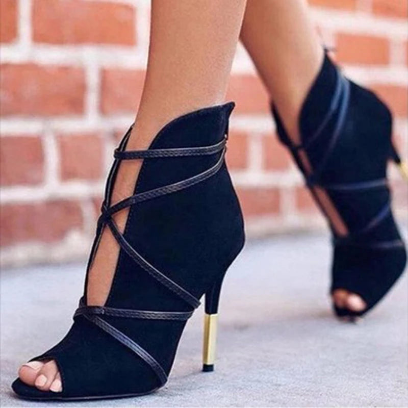 Open-Toe High Heel Ankle Sandals