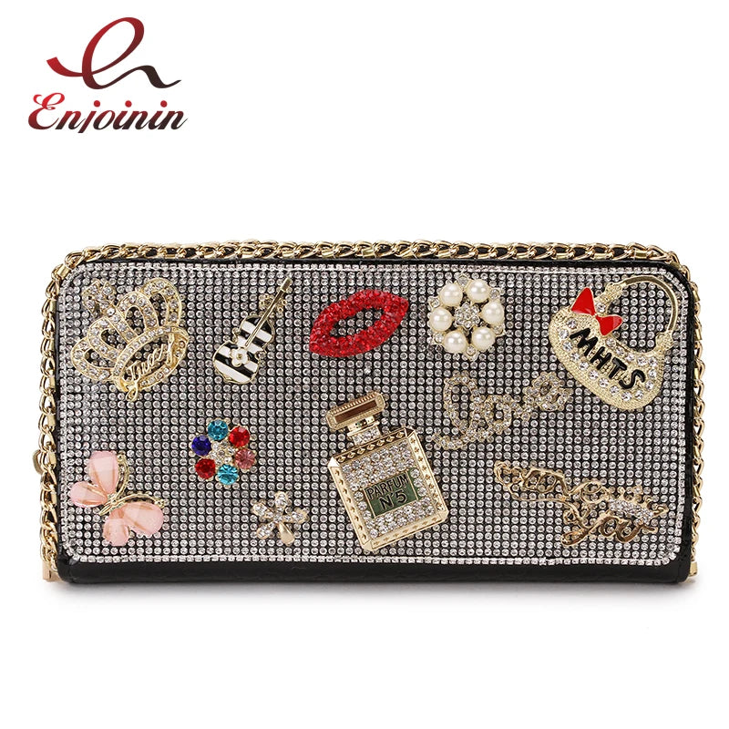 Diamond Accent Long Clutch Wallet