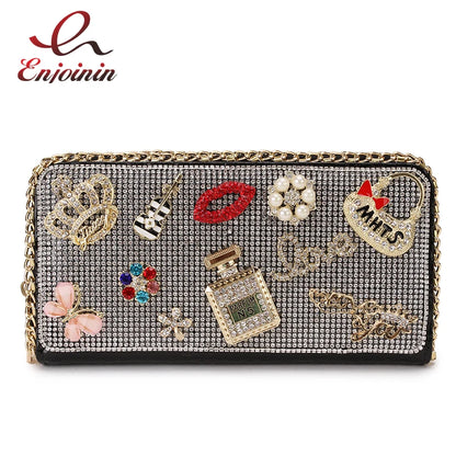 Diamond Accent Long Clutch Wallet