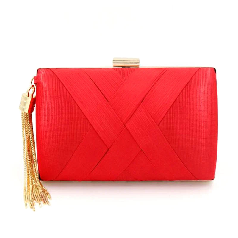 Metal Tassel Minaudiere Evening Clutch Bag