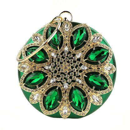 Crystal Round Evening Clutch Bag