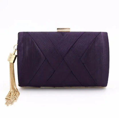 Metal Tassel Minaudiere Evening Clutch Bag