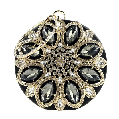 Crystal Round Evening Clutch Bag