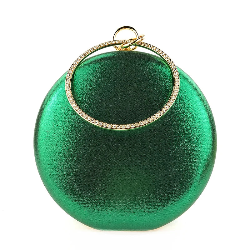 Crystal Round Evening Clutch Bag