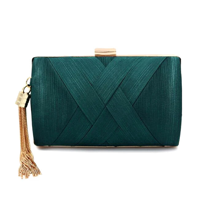 Metal Tassel Minaudiere Evening Clutch Bag
