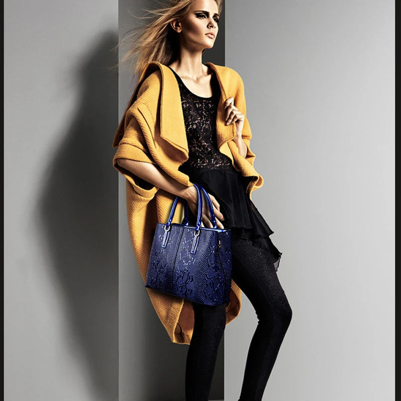 Large Capacity Shoulder Tote - Soft PU Leather