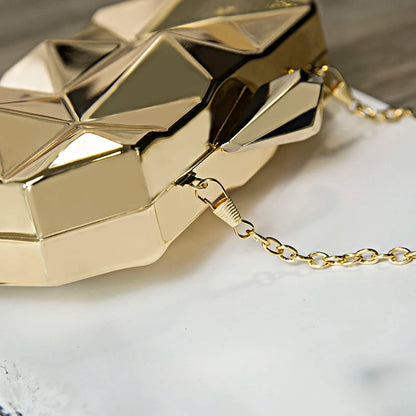 Geometric Acrylic Box Clutch - Gold Chain Accent