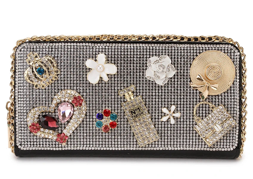 Diamond Accent Long Clutch Wallet