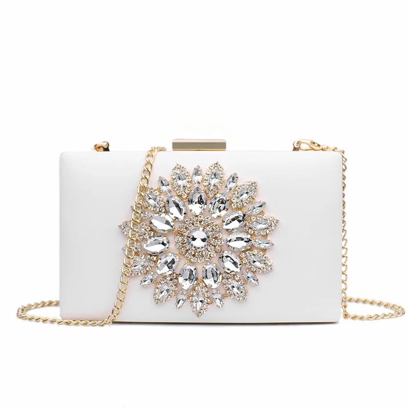 White Crystal Bridal Crossbody Clutch - Wedding Ready
