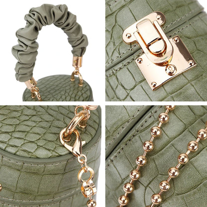 Crocodile Pattern Bucket Crossbody Bag - Mini Style