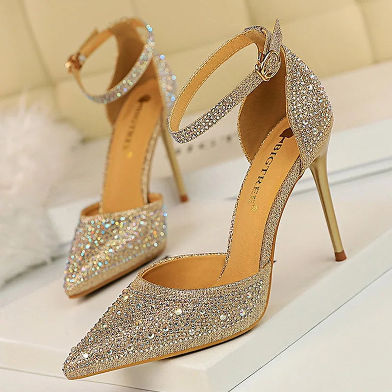 Shiny Rhinestone 10cm Stiletto Heels