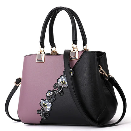 Embroidered Messenger Handbag - Classic Statement Style